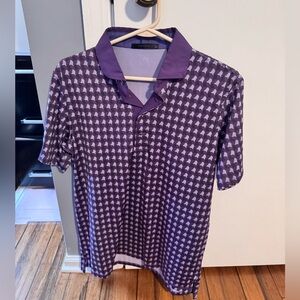 Greyson Purple Geometric Polo